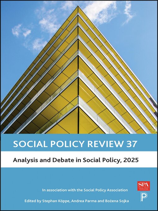 Title details for Social Policy Review 37 by Lee Gregory - Available